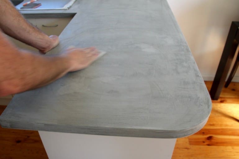 DIY concrete countertop Before and after kitchen makeover Style Curator