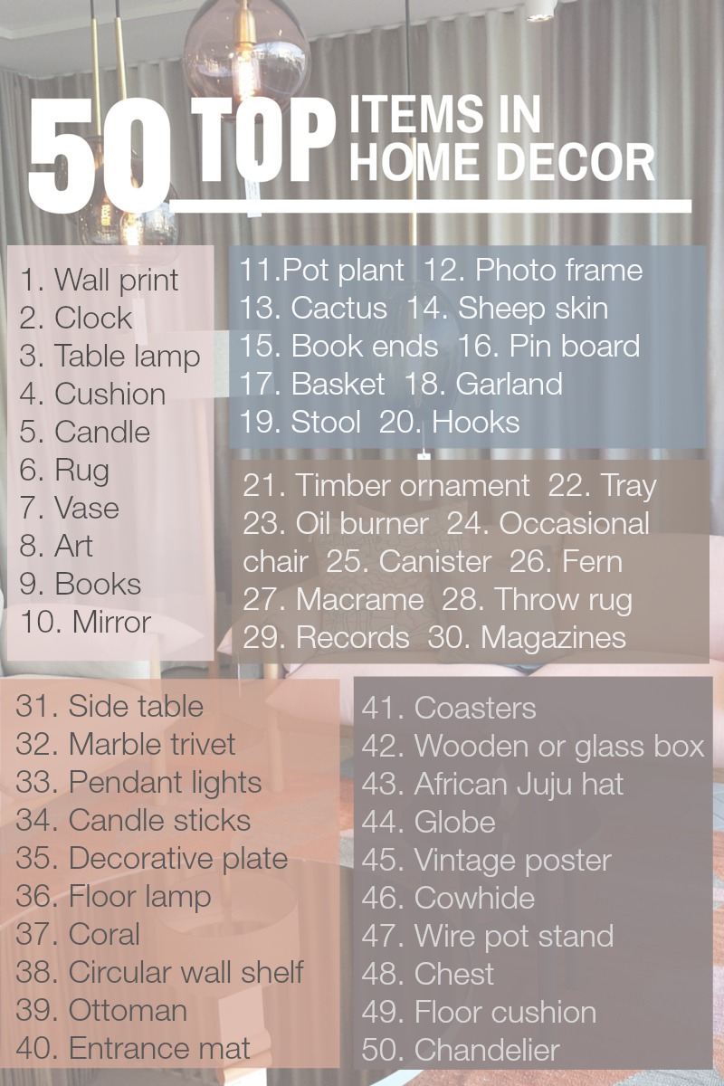 50 Top items in home decor
