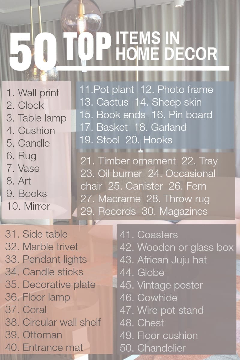 50 Top items in home decor