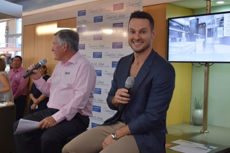 Darren flashes a smile before the Q&A