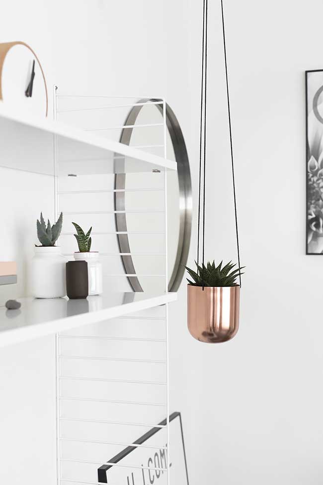 Copper hanging planter Ideas to display indoor plants
