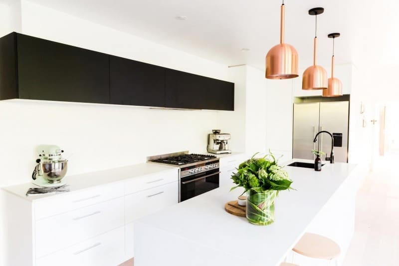 Matte black cabinets