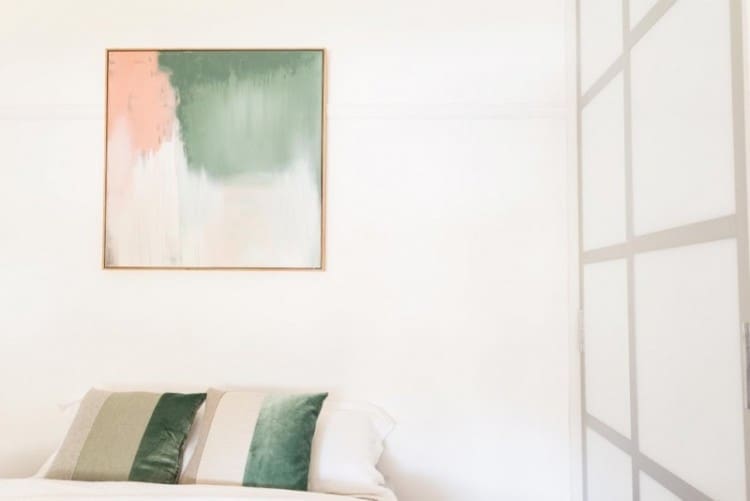 Michelle and Steve artwork and bed