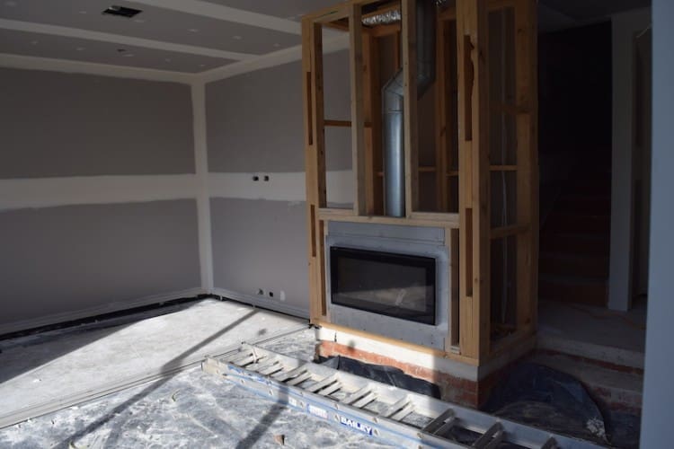 Fireplace installed in living area