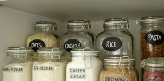 Jars with labels