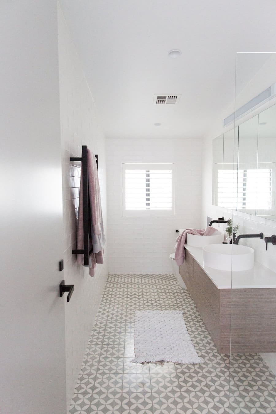 Gina's Home: Ensuite room reveal featuring encaustic tiles