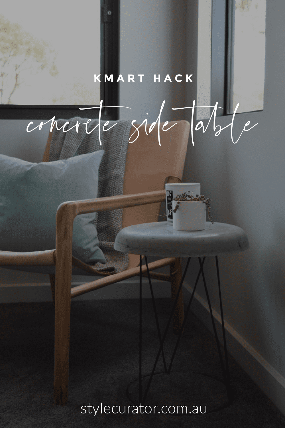 Kmart hack concrete side table