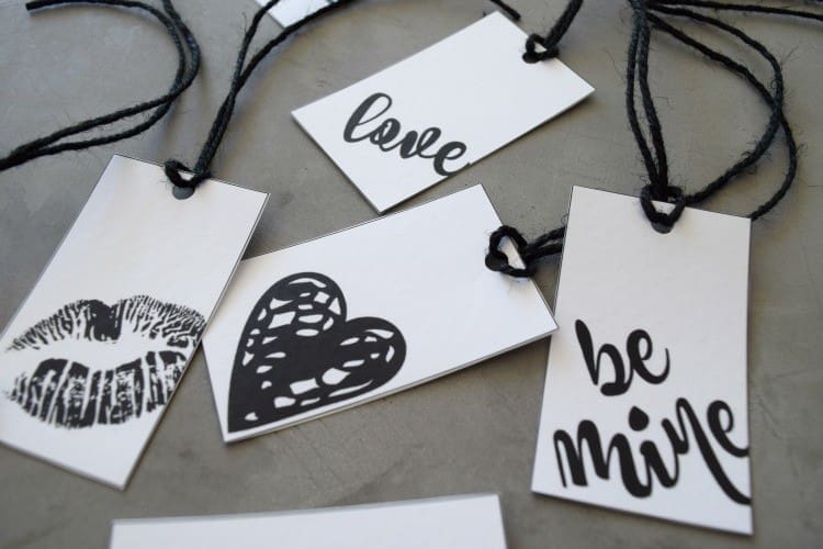 Close up of gift tags