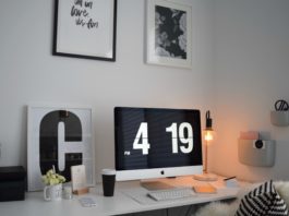 Desk and artwork