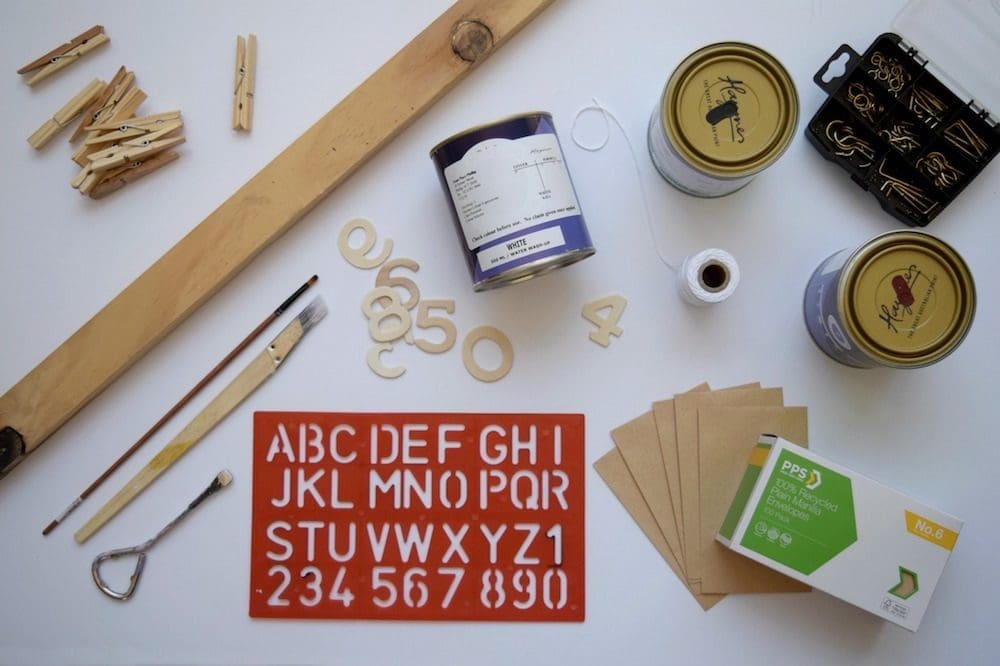 DIY advent calendar supplies