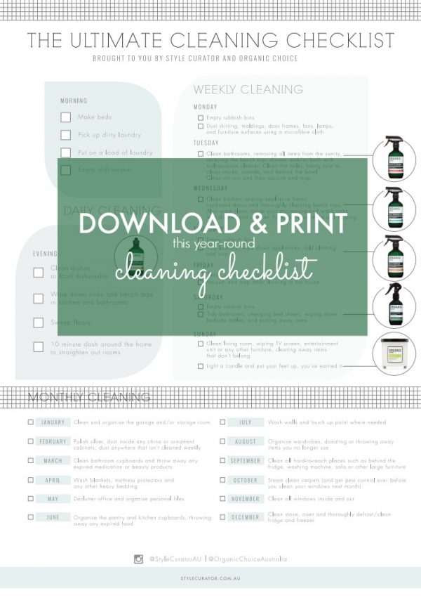 Best cleaning hacks and FREE cleaning checklist printable