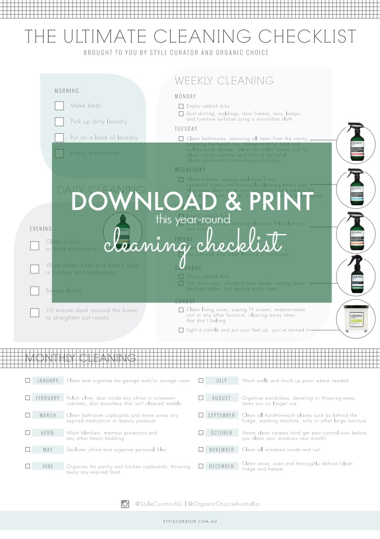 Download your free cleaning checklist