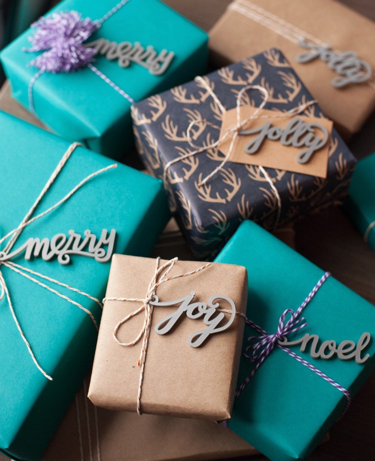Timber calligraphy gift tags