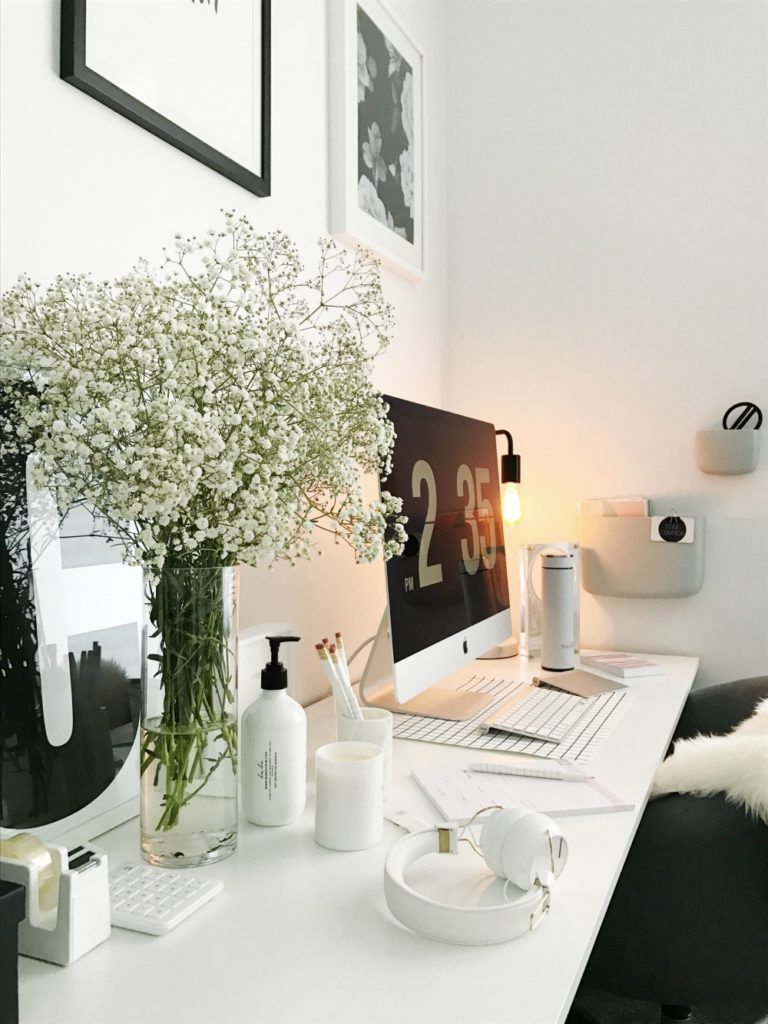 White desk side on