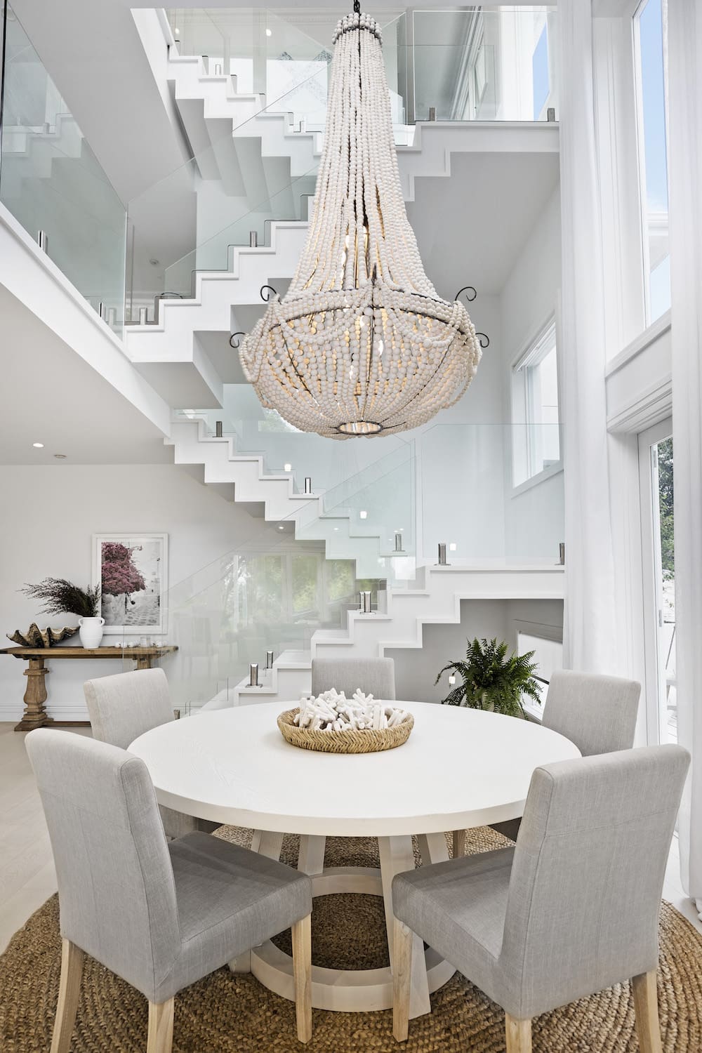 Dining space and open stairwell Lana's forever home