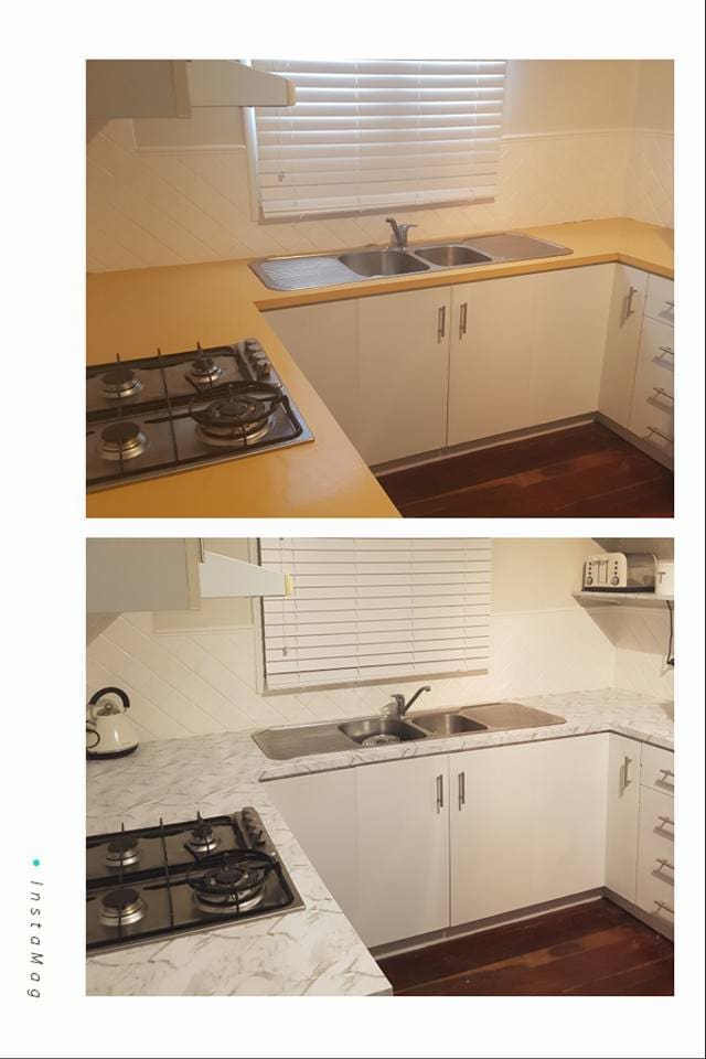 Kitchen before and after