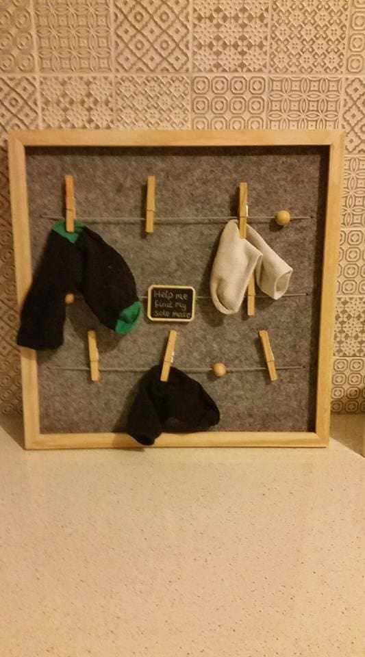 Memo board or lost sock holder