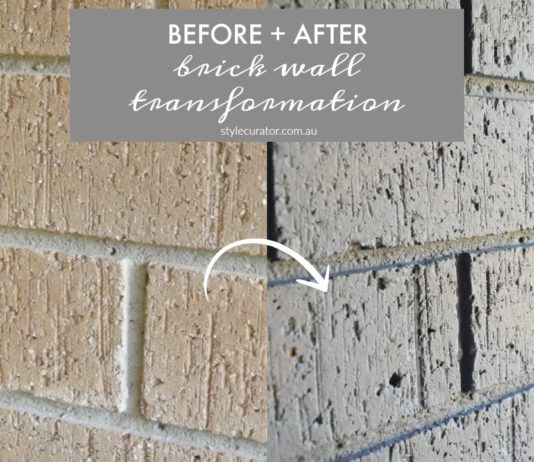 Brick wall before and after