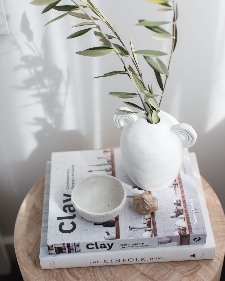 Bedside styling with raw ceramics