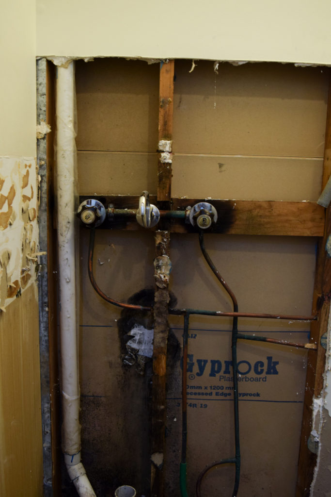 Rotten studwork was a nasty surprise in this bathroom renovation