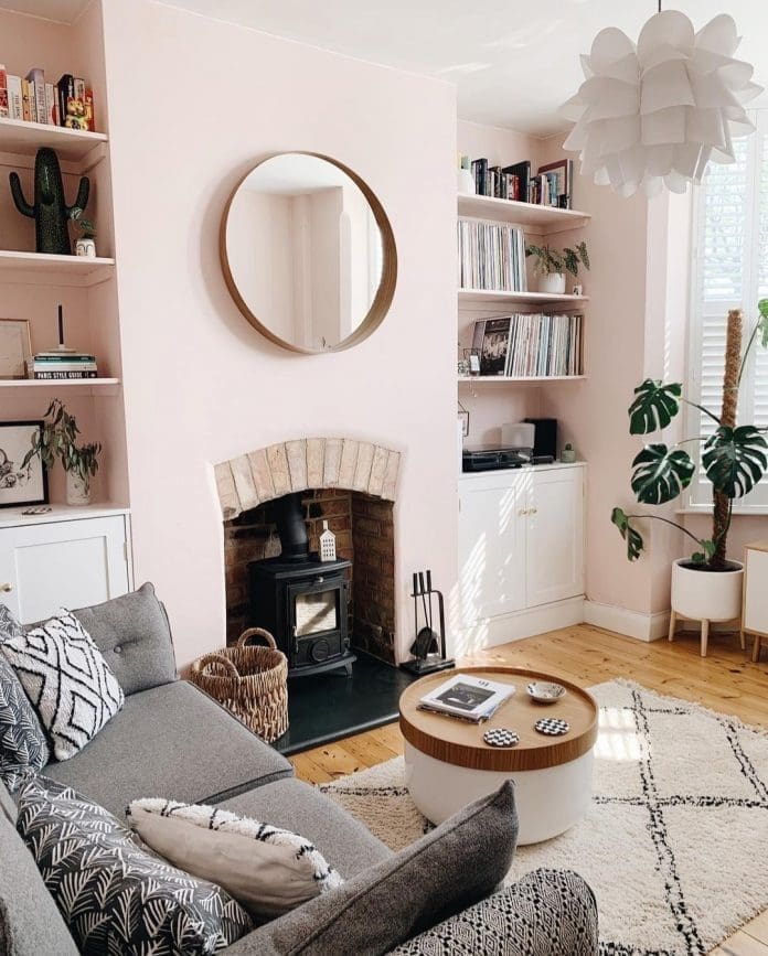 Blush pink and grey living room, how to pull off the look