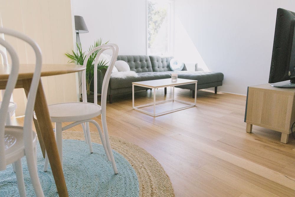 Living room flooring before and after