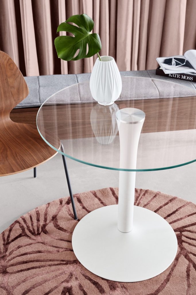 Glass top round dining table