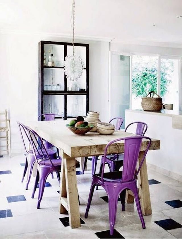 Purple dining chairs