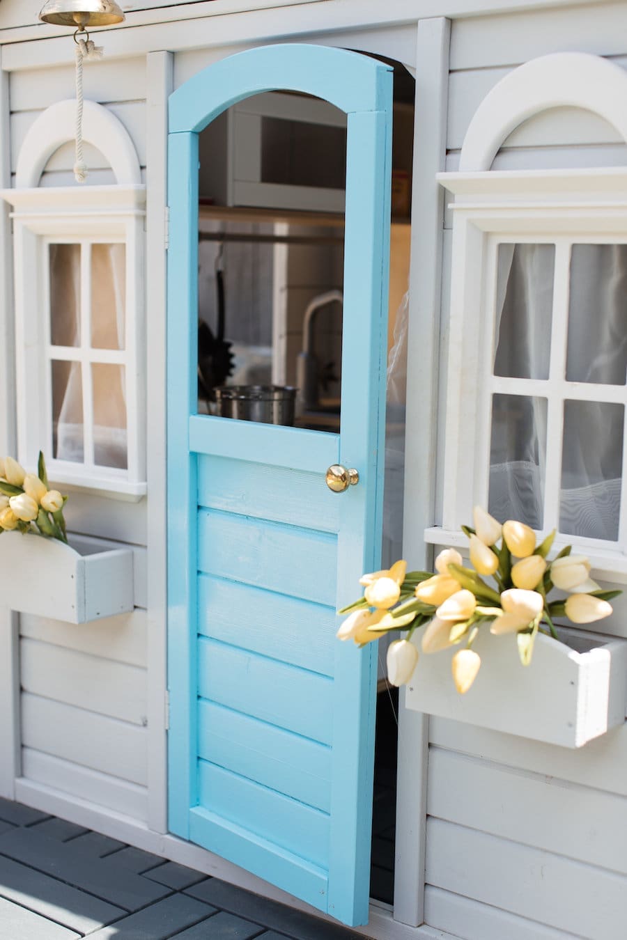 Blue cubby door