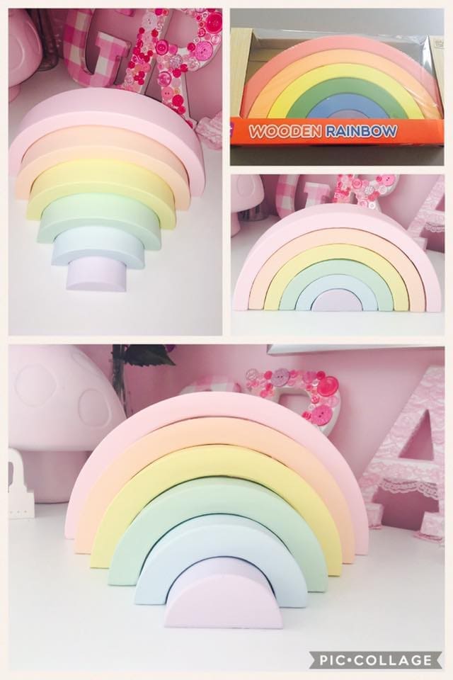 Pastel wooden rainbow