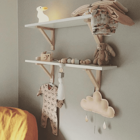 Nursery wall hot sale shelves