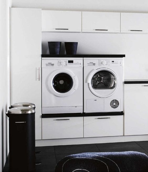 Elevated laundry appliances