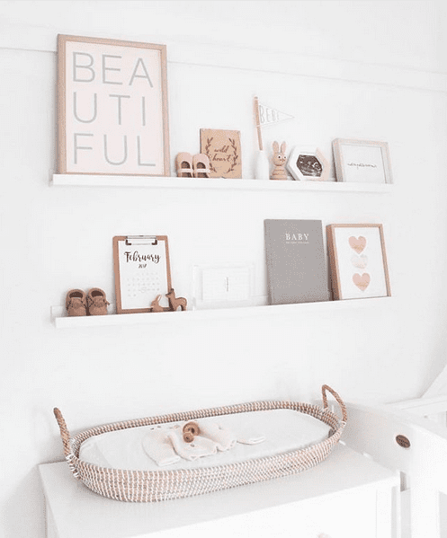 white wall bookshelves for nursery