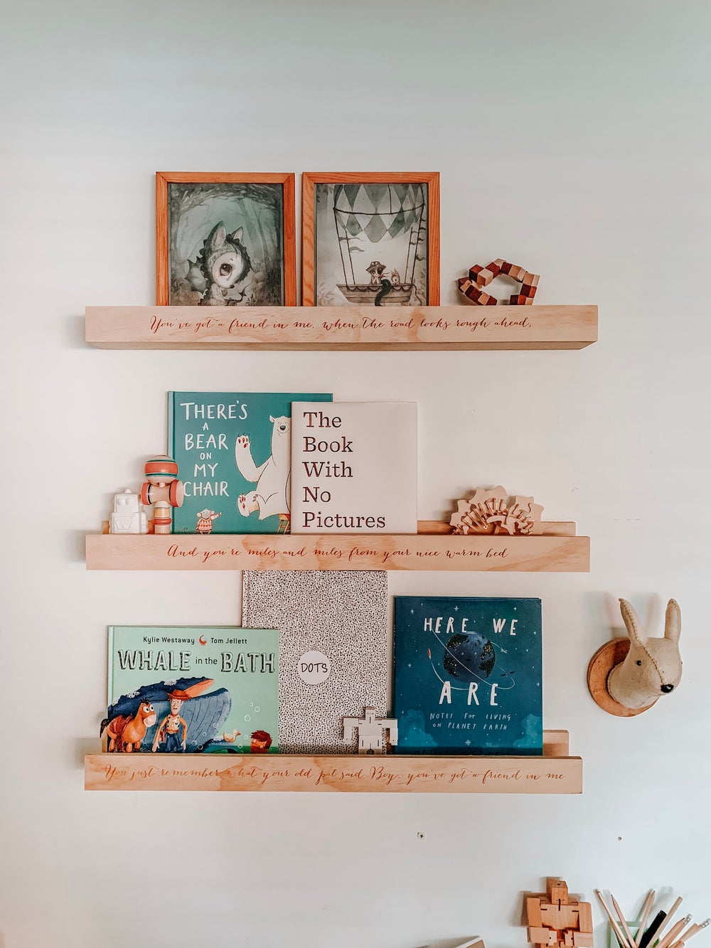 Stylish Wall Shelf Options, Long White Floating Bookshelves Nursery