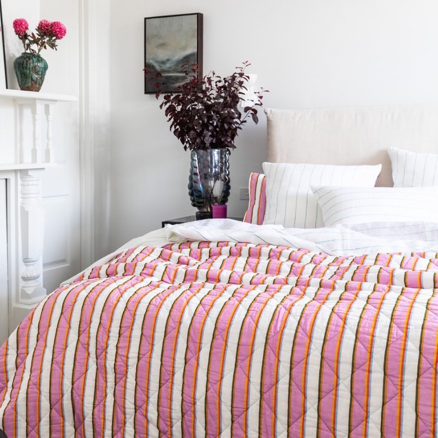 striped bedding design