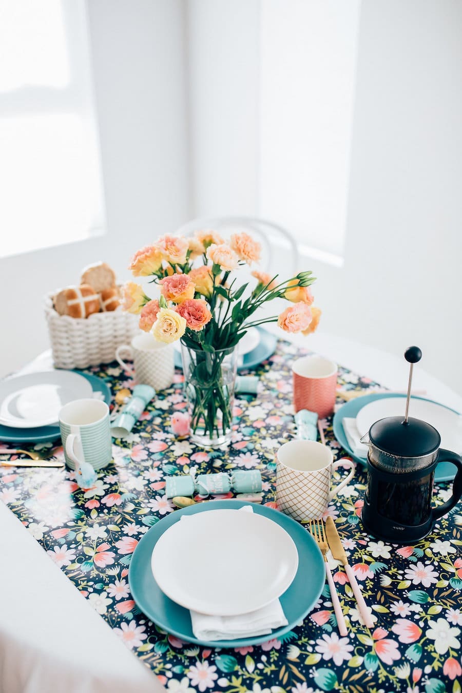 Floral table setting