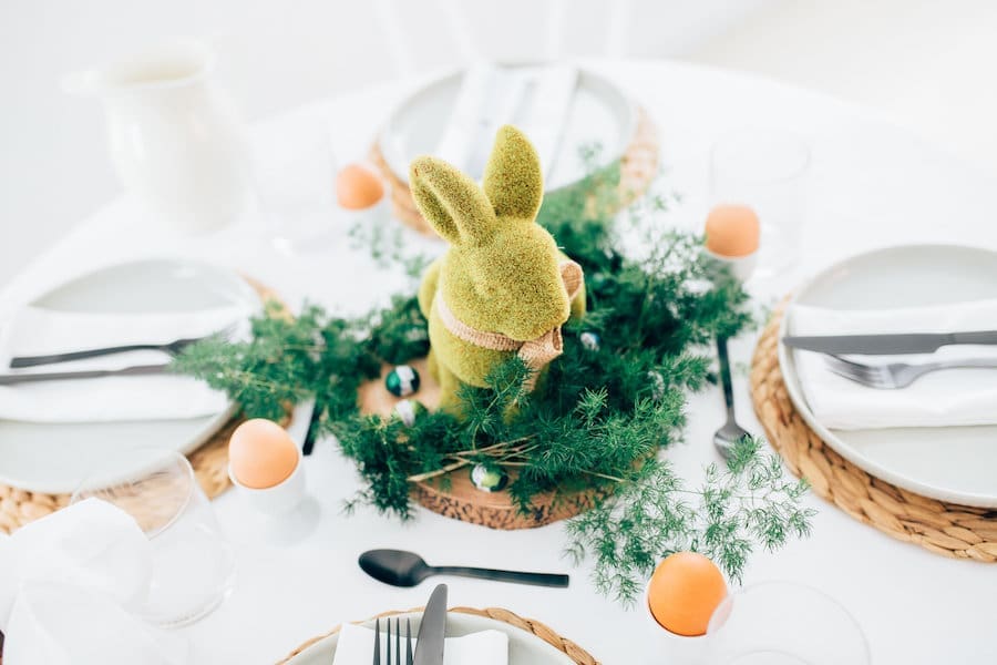 Natural table setting above