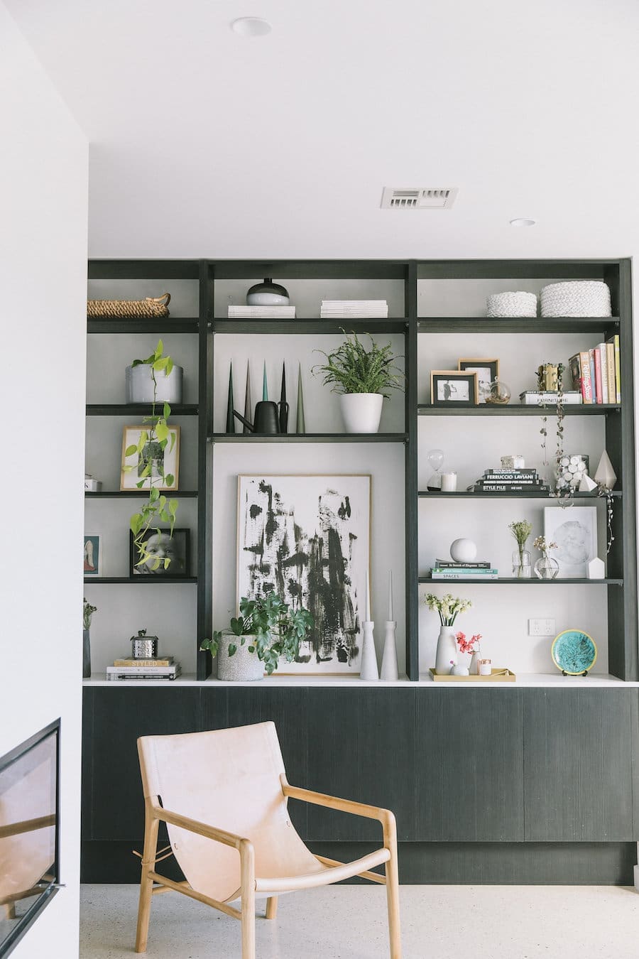 Bookshelf before Living room makeover