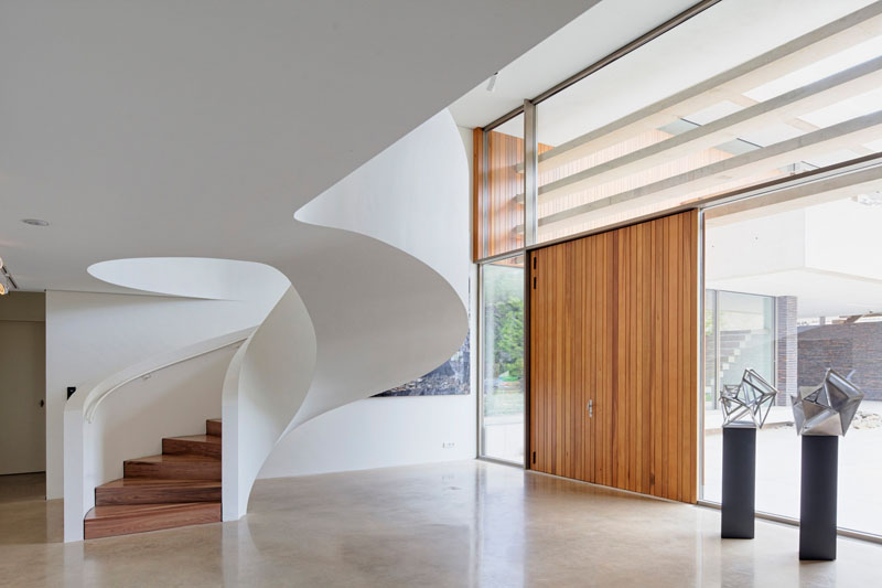 Solid white ribbon staircase