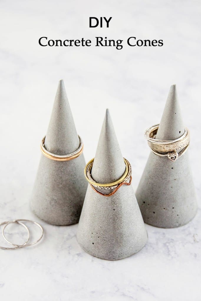 DIY concrete home decor ring cone