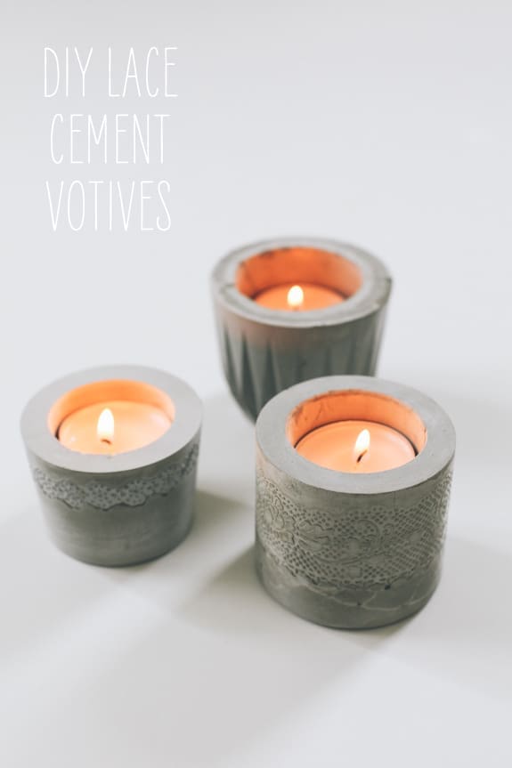 Cement lace votives