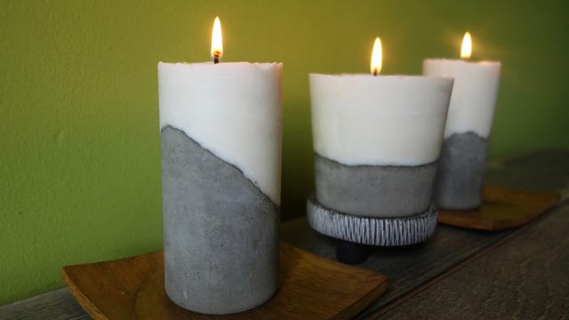 concrete home decor dipped candle