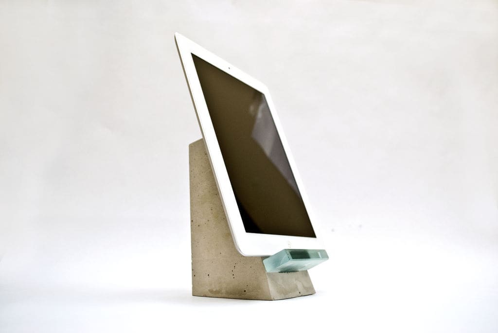 concrete home decor ipad stand