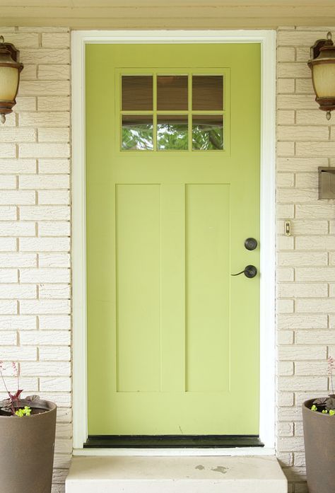 Light green front door