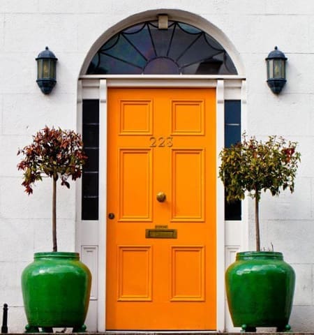 Orange front door