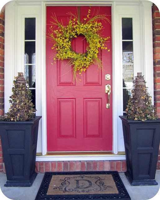 Red front door
