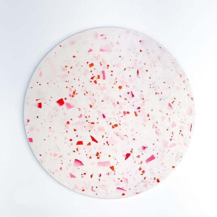 Pink terrazzo platter