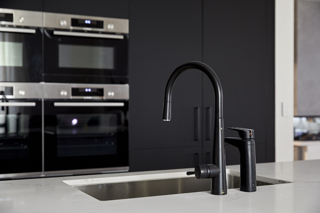 Black kitchen tap