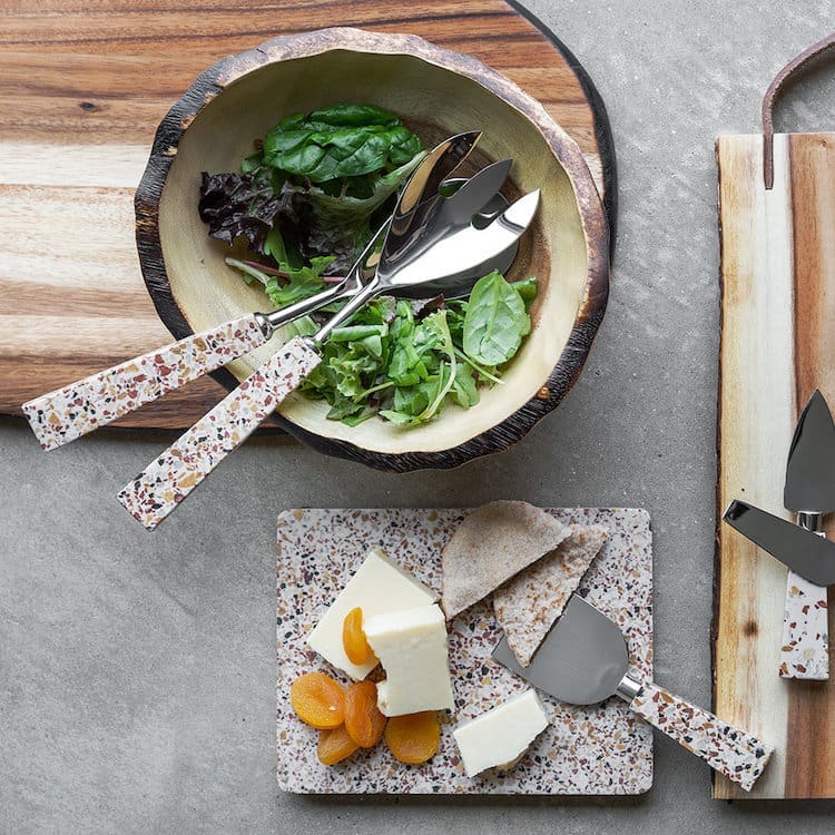 Terrazzo cheese platter and knife