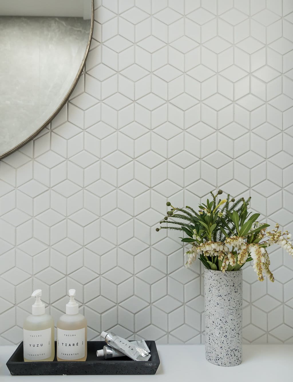 Geometric tile detail historic Australian home renovation